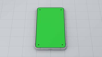 Smartphone mockup animation with green screen and markers for tracking, 3d rendering video