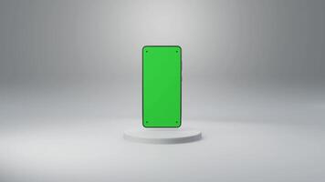 Smartphone mockup animation with green screen and markers for tracking, 3d rendering video