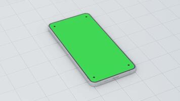 Smartphone mockup animation with green screen and markers for tracking, 3d rendering video