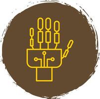 Robotics hand Line Circle Yellow Icon vector