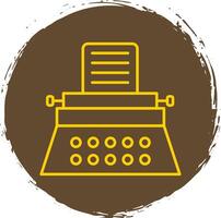 Typewriter Line Circle Yellow Icon vector