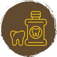 Mouthwash Line Circle Yellow Icon vector