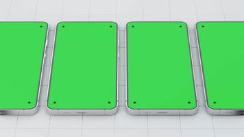 Smartphone mockup animation with green screen and markers for tracking, 3d rendering video