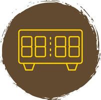 Digital Clock Line Circle Yellow Icon vector