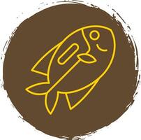 Surgeonfish Line Circle Yellow Icon vector