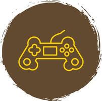 Game Controller Line Circle Yellow Icon vector