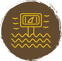 Warning Sign Line Circle Yellow Icon vector