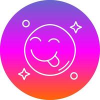 Tongue Line Gradient Circle Icon vector