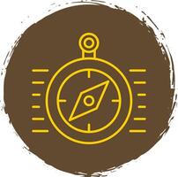 Compass Line Circle Yellow Icon vector