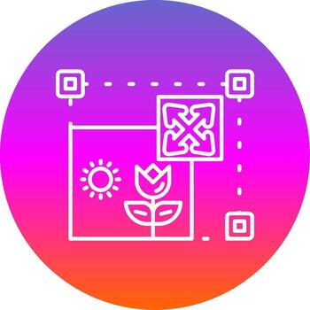 moverse línea degradado circulo icono vector