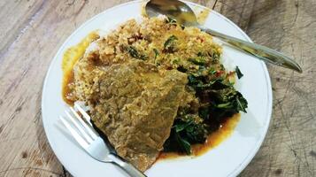 Nasi Padang with beef offal is an Indonesian food photo