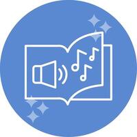 icono de vector de libro de audio