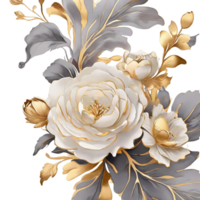 AI generated Floral flower desitn, Digital oilpainted floral pattern, Glitter flower design, Embossed flower pattern, Glossy flower painting png