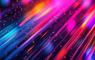 AI generated Prismatic chromatic holographic aesthetic neon lights lines blur texture background photo