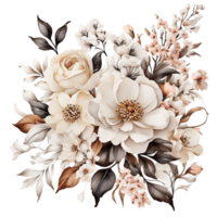 AI generated Premium quality Watercolor Floral Flower Bouquet Design png