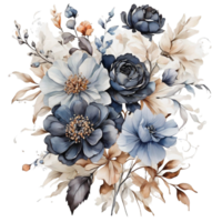 AI generated Premium quality Watercolor Floral Flower Bouquet Design png