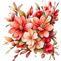 ai generato acquerello floreale fiore mazzo design png