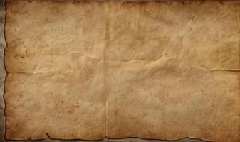 AI generated Old brown paper Vintage texture background with stains photo