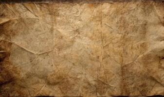 AI generated Old brown paper Vintage texture background with stains photo