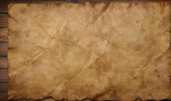 AI generated Old brown paper Vintage texture background with stains photo