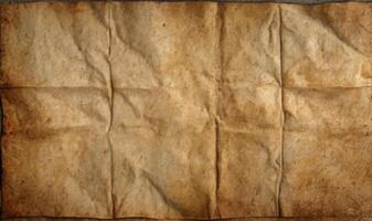 AI generated Old brown paper Vintage texture background with stains photo