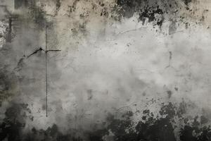 AI generated Abstract black and white aged grunge texture background, dark and light scratches, rough gray stained surface, gray dirty, copy space stock photo