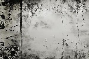 AI generated Abstract black and white aged grunge texture background, dark and light scratches, rough gray stained surface, gray dirty, copy space stock photo