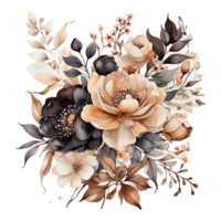 ai generiert Prämie Qualität Aquarell Blumen- Blume Strauß Design png