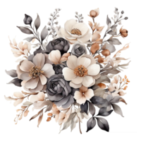 ai generiert Prämie Qualität Aquarell Blumen- Blume Strauß Design png