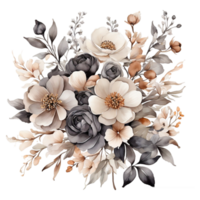 AI generated Premium quality Watercolor Floral Flower Bouquet Design png