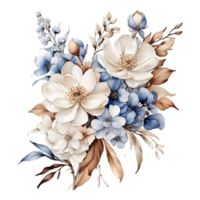 AI generated Premium quality Watercolor Floral Flower Bouquet Design png