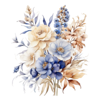 AI generated Premium quality Watercolor Floral Flower Bouquet Design png