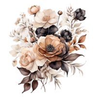 AI generated Premium quality Watercolor Floral Flower Bouquet Design png