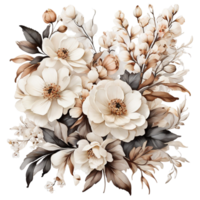 AI generated Premium quality Watercolor Floral Flower Bouquet Design png