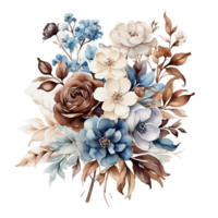 AI generated Premium quality Watercolor Floral Flower Bouquet Design png