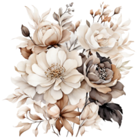 AI generated Premium quality Watercolor Floral Flower Bouquet Design png