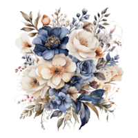 AI generated Premium quality Watercolor Floral Flower Bouquet Design png