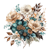 AI generated Premium quality Watercolor Floral Flower Bouquet Design png