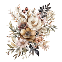 AI generated Premium quality Watercolor Floral Flower Bouquet Design png