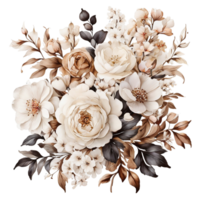 AI generated Premium quality Watercolor Floral Flower Bouquet Design png