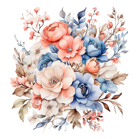 AI generated Premium quality Watercolor Floral Flower Bouquet Design png