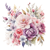 AI generated Premium quality Watercolor Floral Flower Bouquet Design png