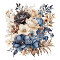 AI generated Premium quality Watercolor Floral Flower Bouquet Design png