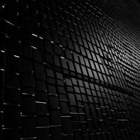 AI generated 3d render of abstract metallic background with squares in black, ai generative photo