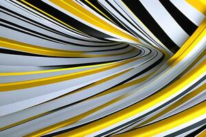 AI generated Gray, yellow and black contrast chaotic lines, stripes, abstract background. photo