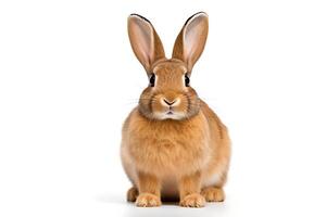 AI generated easter bunny On a cute, fluffy white background. Animal symbols of Easter photo