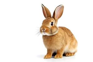 AI generated easter bunny On a cute, fluffy white background. Animal symbols of Easter photo