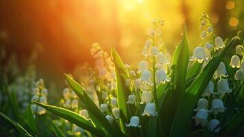 AI generated Spring flowers in sunny day in nature photo