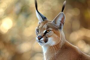 AI generated Portrait desert cats Caracal or African lynx photo