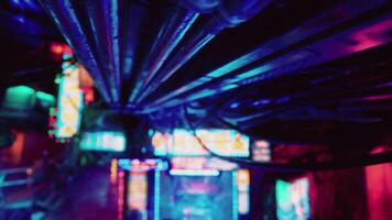 Neon Lights Illuminate a Vibrant Room, Creating an Enchanting Atmosphere video